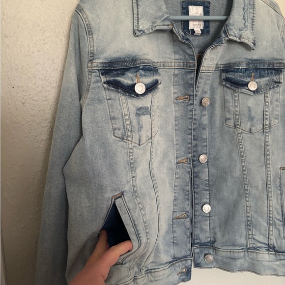 Size XL LC Lauren Conrad Light Blue Denim Jacket (stretchy!) - Picture 2 of 6